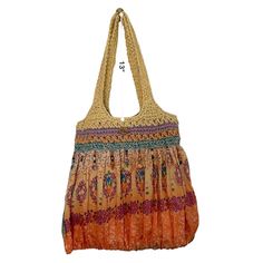 This Stunning Hobo Bag Features, Beautiful, Soft Watercolored Fabric With Natural Woven Fibers. The Shoulder Strap Is 13 Inches, The Interior Is Equally Beautiful. It’s Like Brand New! Casual Multicolor Hobo Bag For Shopping, Multicolor Rectangular Hobo Bag For Vacation, Multicolor Double Handle Hobo Bag For Beach, Bohemian Multicolor Double Handle Beach Bag, Casual Multicolor Hobo Bag With Braided Handles, Casual Multicolor Crochet Bag With Double Handle, Bohemian Crochet Satchel Bag For Shopping, Casual Orange Satchel Bag, Multicolor Hobo Bag With Braided Handles For Beach