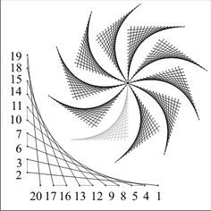 an image of a spiral design with numbers and times on the front side, in black and white