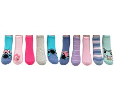 Perfect for keeping little feet cute and comfy, these fun socks feature vivid colors, patterns, and adorable Lilo and Stitch designs. From Disney. Comfortable Pink Socks For Playtime, Cute Multicolor Socks, Fun Socks, Disney Lilo, No Show Socks, Cool Socks, Stitch Design, Lilo And Stitch, Vivid Colors