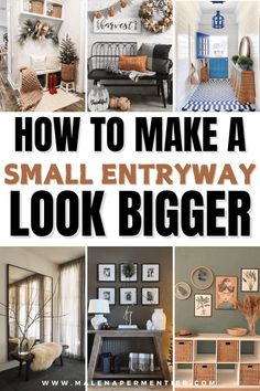 how to make a small entryway look bigger Hallway Decorating Entrance, House Entrance Ideas, Small Entryway Decor Ideas, Small Entryway Decor, Entryway Ideas Modern, Entrance Hall Decor, Entryway Decor Ideas, Small Hallway Ideas, Entryway Inspiration