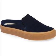 Tom’s Navy Suede Slip On Mules Nwot Excellent Condition, No Flaws. This Backless Slip-On Sneaker Delivers Easy Comfort Along With Modern Style To Spare. Style Name: Toms Sunrise Slip-On Sneaker (Women). Style Number: 5594948 Please Feel Free To Ask Questions! Casual Blue Suede Slip-ons, Blue Suede Slip-ons With Textured Sole, Blue Cushioned Slip-ons For Spring, Leopard Print Loafers, Stacked Heel Sandal, Mule Sneakers, Suede Mules, Slip On Mules, Trendy Sneakers