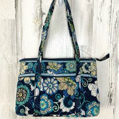 Brand New With Tags Vera Bradley Blue Mod Floral Retired Print Little Betsy Small Tote Purse Vera Bradley Prints, Small Tote, Tote Purse, Vera Bradley Bags, Womens Tote Bags, Vera Bradley, Color Blue, Purse, Tags