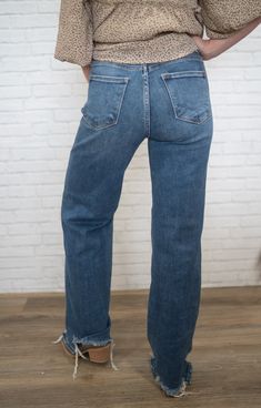 Another perfect pair of pants! For real, these are the most comfy pants ever! High rise Wide leg Stretch denim Frayed hem Medium wash Model is 5'3" and wearing a size 3. 1: Inseam 30.5 3: Inseam 30.5 5: Inseam 31 7: Inseam 31 9: Inseam 31.5 11: Inseam 31.5 13: Inseam 32 15: Inseam 32 Comfy Pants, Leg Stretching, Pair Of Pants, Jeans For Sale, For Real, Perfect Pair, Stretch Denim, Mom Jeans, Wide Leg