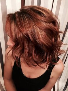 TRANSFORMATION: Blah To Red LOB - Wellness - Modern Salon Undercut Haircut, Red Hair With Highlights, Red Blonde Hair, Wavy Bob Hairstyles, Red Brown Hair, Hair Color Highlights