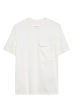 The Meiers's minimal yet practical aesthetic informs the design of this all-cotton T-shirt with a woven flap-patch pocket at the chest that is spacious, secure and strong. Crewneck Short sleeves Chest flap-patch pocket 100% cotton Dry clean Made in Italy Designer Clothing Practical Aesthetic, Fabric Gift Bags, Fabric Gifts, Nordstrom Store, Pocket Tshirt, Free Fabric, Anniversary Sale, Jil Sander, Sanders