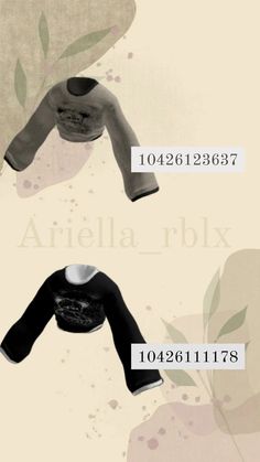 three different types of clothing are shown in the same image, each with an individual's name on it