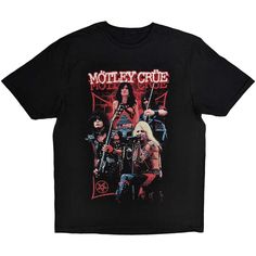 Motley Crue Live Montage Red Unisex T-Shirt Motley Crue Live, Motley Crue Shirt, Mötley Crüe, Motley Crue, Short Styles, Screen Printing Designs, High Quality T Shirts, T Shirt Top, Kids Dress