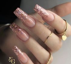 Simple Prom Nails, Nails Design With Rhinestones, Classy Acrylic Nails, Long Acrylic Nails Coffin, Bling Acrylic Nails, Neutral Nails, Prom Nails, Dream Nails, Pretty Acrylic Nails