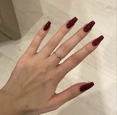 Red Acrylic Nails, Soft Nails, Red Nail, Ballerina Nails, Nature Tattoos, Classy Nails, Nail Arts