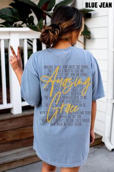 Amazing Grace Comfort Colors Oversized Vintage T-Shirt, Christian God Shirt, Jesus Shirt, Jesus Comfort Colors Shirt, Jesus Shirt Aesthetic Whether you're hitting the road for a cross-country adventure or just hanging out with friends, you'll love its comfortable, oversized fit with this Comfort Colors shirt. The mineral wash feel is super soft and perfect for any casual occasion. Rock this tee with your favorite jeans or leggings and you'll look great no matter what. This is a standard unisex size Comfort Colors Tee. For an oversized tee, please size up. If you are looking for an oversized "T-shirt Dress" look, we recommend sizing up 2 sizes. Please review the size chart to ensure you receive the fit you want. HOW TO ORDER 1- Select "Shirt Size". 2- Select quantity. 3- Click "Add To Cart" Oversized T Shirt Dress, Shirt Aesthetic, Jesus Shirt, Hanging Out With Friends, Comfort Colors Shirt, Comfort Colors Tee, Jesus Shirts, Amazing Grace, Oversized T Shirt