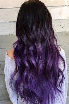 Purple Black Hair, Dark Ombre Hair, Best Ombre Hair, Quick Curls, Brunette Color, Ombré Hair, Easy Hairstyle