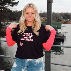 TPWK tee & longsleeve set {L} Black Tee, Hot Pink, Long Sleeve, Women's Top, Pink, Black