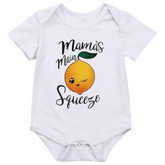 Baby Boys Girls Short Sleeve Mamas main Squeeze Print Bodysuit 80 612M White * For more information, visit image link.Note:It is affiliate link to Amazon. Baby Girl Shorts, Main Squeeze, Newborn Baby Boy, Body Suit With Shorts, Baby Boy Fashion, Baby Outfits Newborn, Kids Store