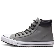 Converse Chuck Taylor All Star PC Leather High Top Boot Grey 'Gray White' 162414C (SNKR/Light/Unisex/Non-Slip) Gray Waterproof High-top Sneakers, Gray Waterproof Casual Sneakers, Gray Winter Sneakers With Round Toe, Sporty Gray Boots With Rubber Sole, Casual Gray Waterproof Sneakers, Gray Low-top Winter Boots, Sporty Gray High-top Boots, Sporty Gray Leather Boots, Gray Leather Converse Sneakers