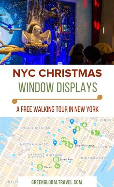 the new york christmas window displays with text overlay