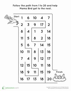 a printable worksheet for numbers to 20 and help students learn how to read them