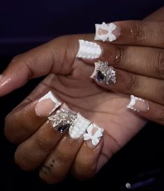 White Junk Nails, Junk Nails, Retro Nails, Cute Short Nails, Acrylic Toe Nails, Back To School Nails, Hard Nails, Girly Acrylic, Colored Acrylic Nails