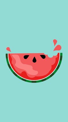 a slice of watermelon on a blue background with the words,'i love you