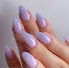 Kutek Disney, Lilac Nails, Lavender Nails, Purple Nail, Her Nails, Cute Gel Nails, Oval Nails, Fire Nails