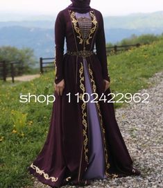 Grape Purple Caucasus National Evening Dresses Lace Applique Dubai Caftan Long Sleeve Prom Gown Evening Dresses Lace, Long Sleeve Prom, Dresses Lace, Prom Gown, Lace Applique, Dubai, Dresser, Evening Dresses, Prom