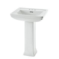 a white pedestal sink on a white background