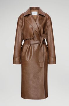 Women's Trench Leather Coat In Dark Brown With Belted Waist Embrace timeless elegance with this women's trench leather coat in dark brown. Crafted from genuine sheepskin leather with a semi-aniline finish, this coat features a sophisticated wrap-belted closure and a turn-down collar. It's designed with open hem cuffs, one inside pocket, and two side pockets for practicality. The belted waist accentuates your silhouette, making it an exquisite choice for both style and warmth in cooler weather. Outer Shell: Genuine Leather Leather Type: Sheepskin Leather Finish: Semi-aniline Feature: Belted Waist Closure Style: Wrap Belted Collar Style: Turn Down Cuffs Style: Open Hem Inside Pockets: One Outside Pockets: Two Side Pocket Color: Dark Brown Group Composition, Brown Leather Trench Coat, Leather Shorts Women, Short Leather Skirts, Side Belt, Shearling Vest, Distressed Jacket, Sheepskin Jacket, Western Jacket