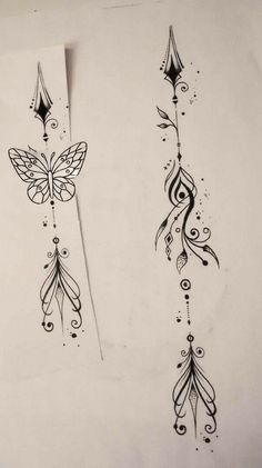 three different designs on white paper with black ink