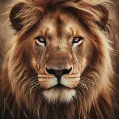 a close up photo of a lion's face