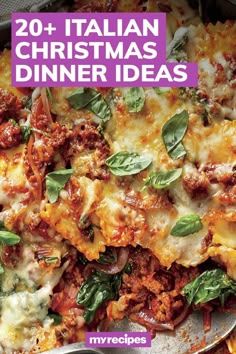 the cover of myrecipes'italian christmas dinner ideas