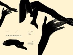 four different silhouettes of legs and hands reaching for each other with the words fragments above them