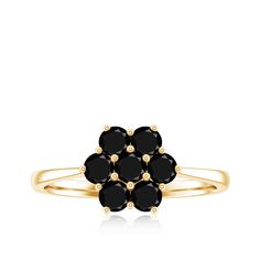 Product Details Embrace the charm of this Flower Cluster Ring, where the brilliance of Black Diamond blooms in floral arrangement, captivating hearts with its alluring beauty. Product Information SKU SHP-RINGS0821190382 Width 11.8 mm Height 4.5 mm Weight 3.20 gm (Approximate) BLACK DIAMOND INFORMATION No.of Stones 7 Pieces Total Weight 0.89 Carat (Approximate) Dimension(approx) Round-3X3 mm-7 Pcs Color Black Cut Brilliant Shape Round Setting Type Prong-Setting Quality Grade AAA View More Product Black Spinel Ring, Black Diamond Ring, Black Onyx Ring, Black Spinel, Diamond Flower, Onyx Ring, Signature Jewelry, 18k Yellow Gold Ring, Timeless Jewelry