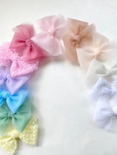 A beautiful selection of tulle bows. Available on either alligator clips or headbands Tulle Hair Bows, Tulle Bows, Alligator Clips, Barrettes, Alligator, Hair Bows, Hair Accessories, Etsy Uk, Hair