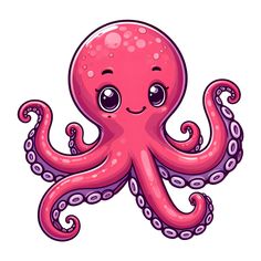 an octopus with big eyes is standing in front of a white background and looks like he's smiling