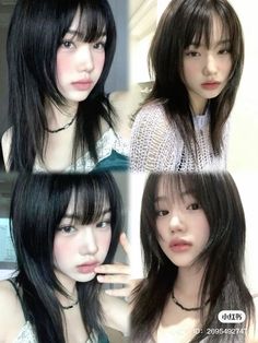 Korean Fringe Hairstyles, Japanese Girl Hairstyle, Japanese Bangstyle Hair, Falco Haircut, Wolfcut Unstyled, Bangs Styles, Hime Haircut No Bangs, Bangs For Short Forehead, Short Hime Haircut With Bangs