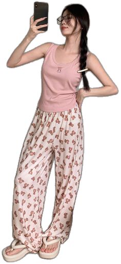 Casual Loungewear Sets With Ankle-length Pants, Casual Loungewear Sets With Trousers, Casual Loungewear Trousers Set, Casual Wide Leg Sets For Pajama Party, Bear Print, All Fashion, Fashion Inspiration, Pajama Set, Latest Trends