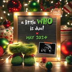 A Little Who is Due Digital Template - Mod Reveals Christmas Baby Reveal