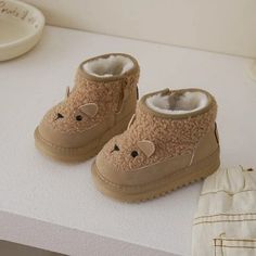 Cartoon Bear Kids Snow Boots - Momorii Cute Outdoor Boots With Round Toe, Cute Winter Outdoor Boots, Cute Outdoor Winter Boots, Cute Winter Boots For Outdoor, Cute Outdoor Boots For Winter, Cute Brown Winter Boots, Zara Kids Shoes, Backless Bathing Suits, Kids Snow Boots