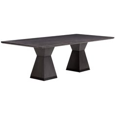 an image of a table that is made out of wood and metal with two legs