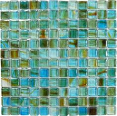 blue and green glass mosaic tile