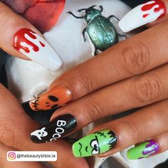 28 Haunting Coffin Halloween Nails To Try Now! For 2023 Coffin Halloween Nails, Coffin Halloween, Halloween Nail Designs, Halloween Nail, Nails Coffin, Halloween Nails, Nail Designs