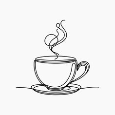 Tea Cup Outline, Cup Of Tea Drawing, Cup Of Coffee Drawing, Coffee Cup Sketch, Tea Drawing, Coffee Cup Clipart, Cup Drawing