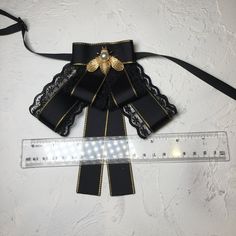 Black Ribbon Brooches As Gift, Black Ribbon Brooches For Gift, Black Brooch With Decorative Bow As Gift, Black Brooch With Decorative Bow Gift, Gift Bow Brooch, Formal Bow Brooch, Black Bow Tie Brooches For Wedding, Black Bow Tie Brooch For Wedding, Elegant Black Bow With Butterfly Knot