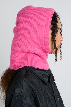 Brighten up your cool weather wardrobe with our Scallop Edge hood in pink. • Scalloped edge detail• One size fits all• Designed in London• 52% recycled polyester 25% acrylic 20% nylon 3% spandex Pink Stretch Winter Outerwear, Trendy Pink Outerwear With Adjustable Hood, Fitted Soft Knit Pink Outerwear, Pink Soft Knit Outerwear For Cold Weather, Trendy Pink Soft Knit Outerwear, Cozy Pink Outerwear With Drawstring Hood, Pink Full Face Balaclava For Winter, Winter Headwear, Cool Weather