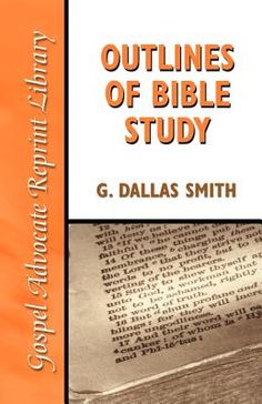 an orange book cover with the title outlinings of bible study written on it