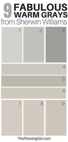 Gray Paint Colors Sherwin Williams, Warm Grey Paint Colors, Warm Gray Paint, Most Popular Paint Colors, Interior Paint Colors Schemes, Greige Paint Colors, Greige Paint, Popular Paint Colors, Neutral Paint Colors