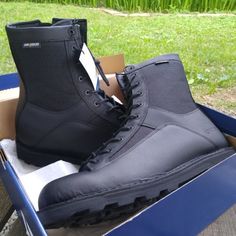 New Men's Black Durashock Boots By Bates. Lightweight With Side Zipper. Full Grain Leather Uppers. Brand New With Original Box And Tags. 100% Comfort Guarantee Offered By Bates Footwear. They Agree To Take The Boots Back Within 90 Days If The Purchaser Is Not Satisfied. Detailed Information On How To Return Is Included With Each Pair. Shock Resistant Black Leather Work Boots, Black Leather Shock Resistant Work Boots, Black Leather Shock-resistant Work Boots, Shock Resistant Black Leather Boots, Black Leather Shock Resistant Boots, Casual Black Waterproof Boots, Shock Resistant, Casual Black Waterproof Boots With Shock Resistance, Casual Black Waterproof Boots Shock Resistant, Black Gore-tex Boots With Rubber Sole