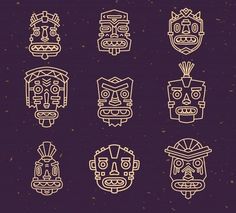 mexican masks with different designs and colors