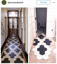 an instagram page with two photos of the same floor