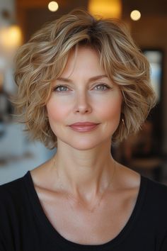 29. Golden Tousled Layers for Volume - Short Hairstyles For Women Over 50 - Short Hairstyles For Women Over 50 Tousled Layers, Haircuts Curly, Beautiful Haircuts, Layered Cut, Short Wavy Hair, Haircuts For Medium Hair, Short Wavy