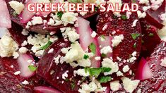 beet salad with feta cheese and herbs